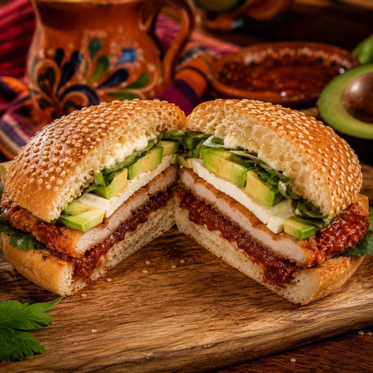 Cemita Poblana de Pollo